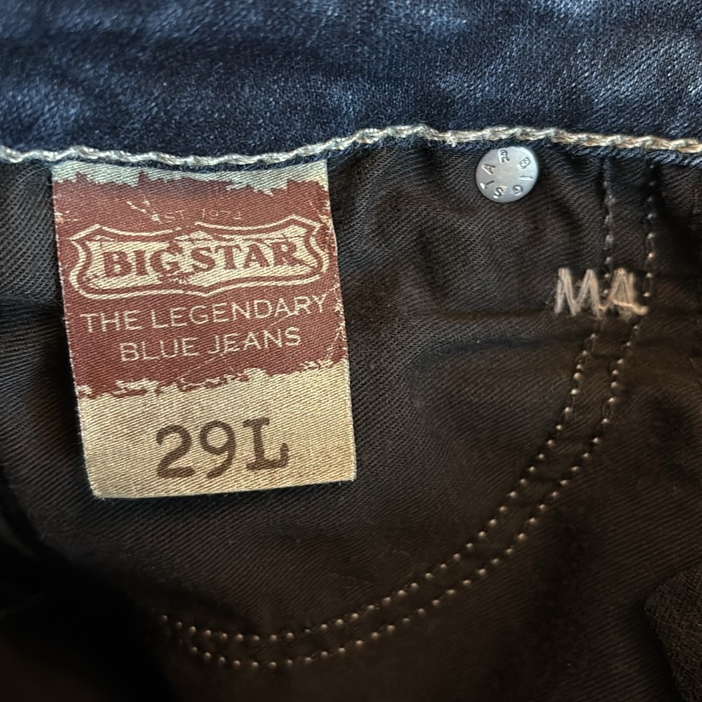 Big Star Maddie Skinny Jeans Womens 29 L Fit 29x33 Mid Rise Dark Denim Pants - Picture 10 of 11